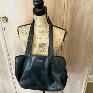 Vintage DKNY Black Classic Tote Leather Y2K 90’s minimalist
